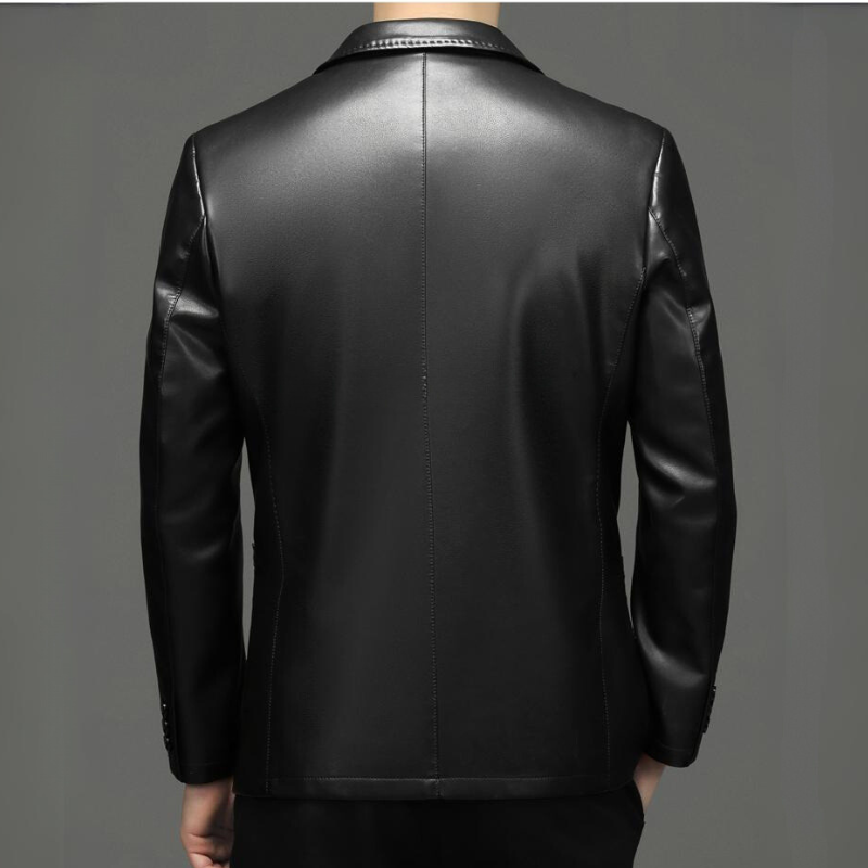 Men's Leather Sheep Wool Lined Blazer