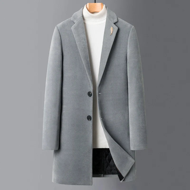 Men's Long Wool Pea Coat